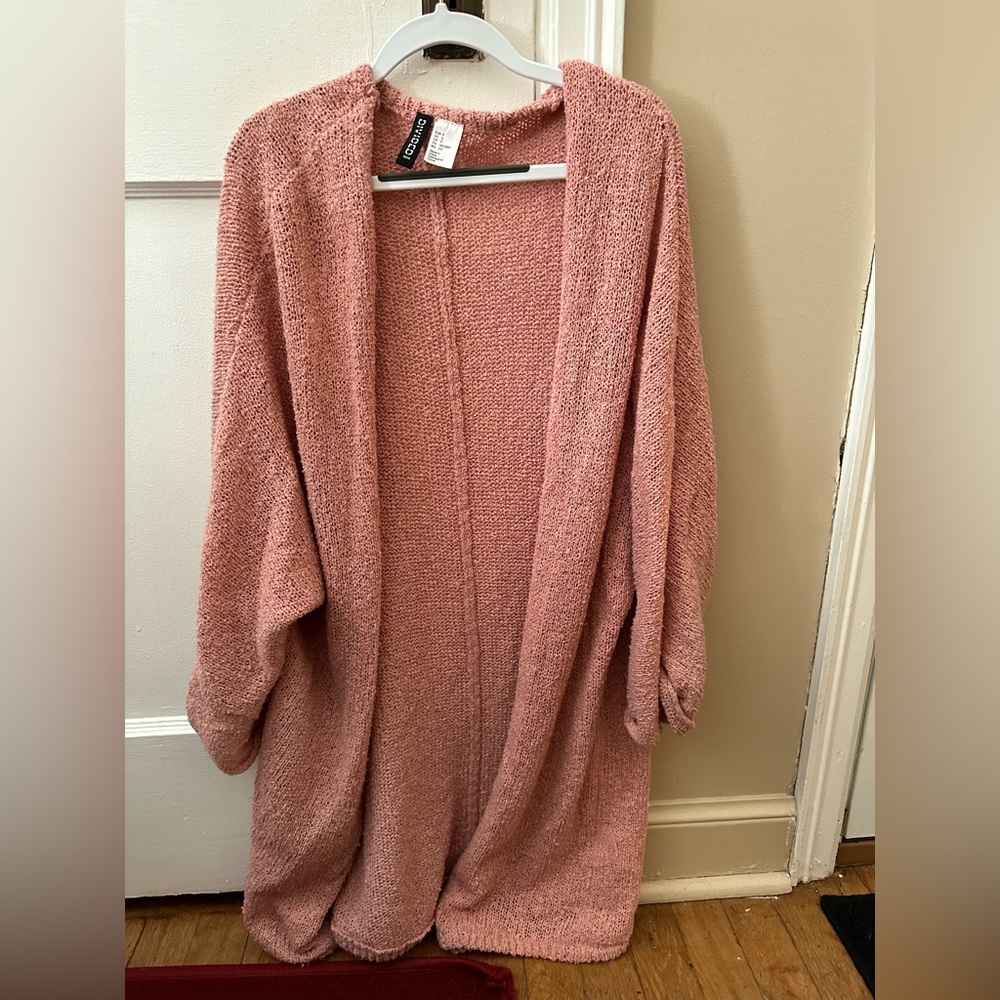 women’s pink cardigan